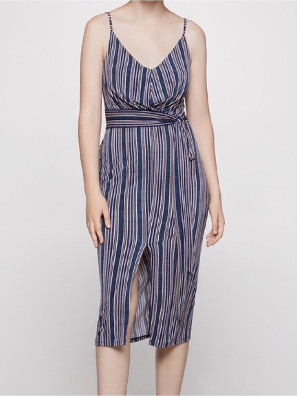 BCBGeneration vertical striped midi dress